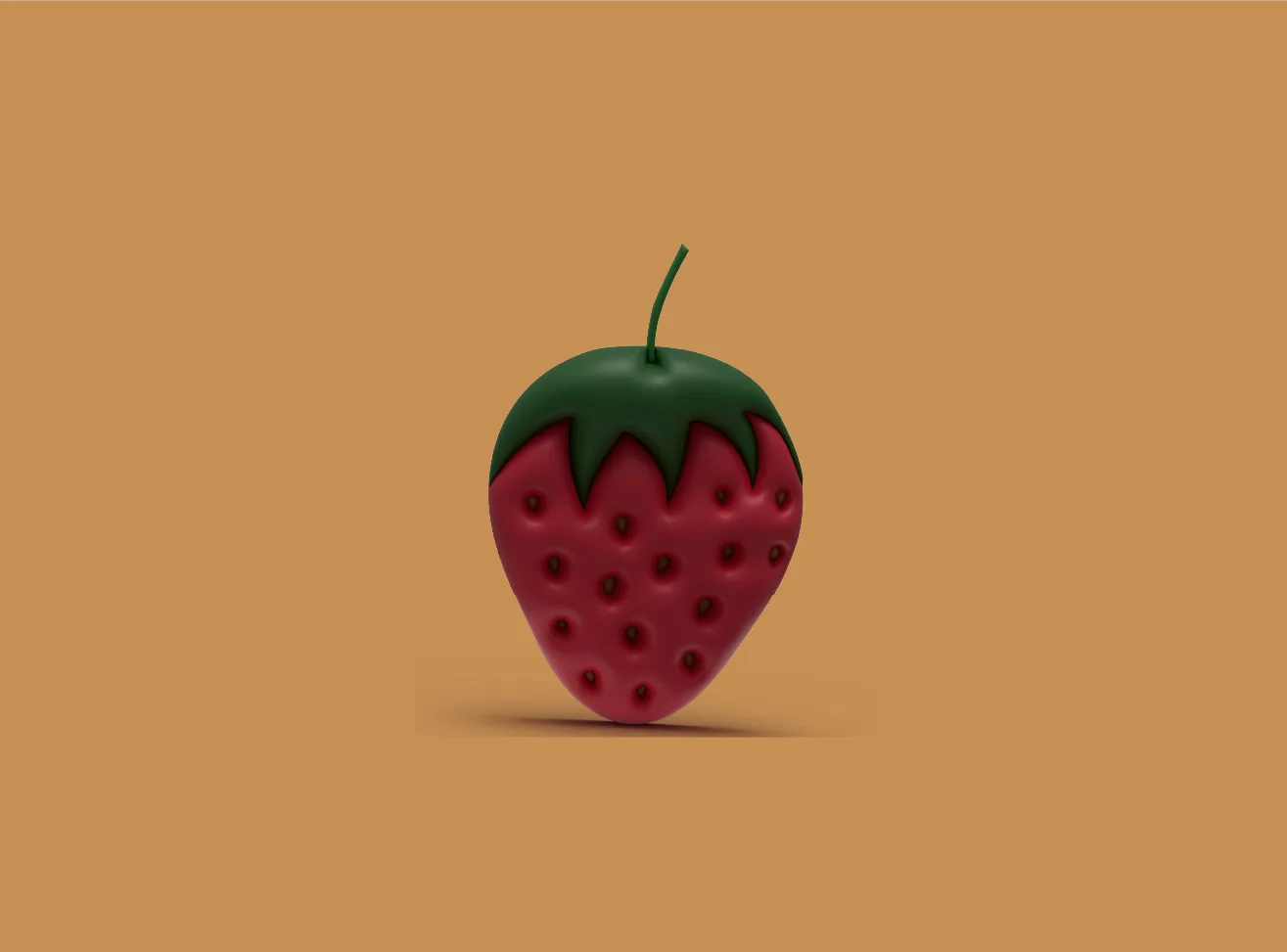 Minimalist 3D Strawberry